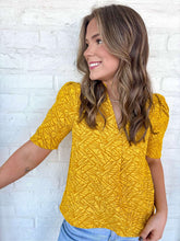 Load image into Gallery viewer, THML Mustard Textured Top