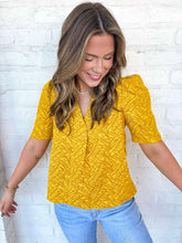 Load image into Gallery viewer, THML Mustard Textured Top
