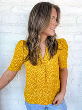 Load image into Gallery viewer, THML Mustard Textured Top