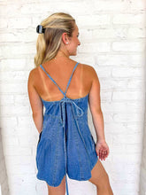 Load image into Gallery viewer, Fans Are Here Light Denim Romper