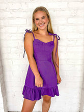 Load image into Gallery viewer, Travel With Me Purple Denim Dress