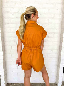 Queen Of Sparkles Burnt Orange Texas Mascot Romper