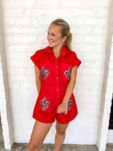 Load image into Gallery viewer, Queen Of Sparkles ULL Mascot Romper
