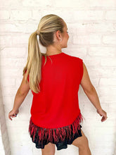 Load image into Gallery viewer, Queen Of Sparkles UGA Feather Bottom Tank Sweater