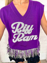 Load image into Gallery viewer, Queen Of Sparkles TCU Feather Bottom Tank Sweater