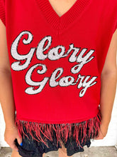 Load image into Gallery viewer, Queen Of Sparkles UGA Feather Bottom Tank Sweater