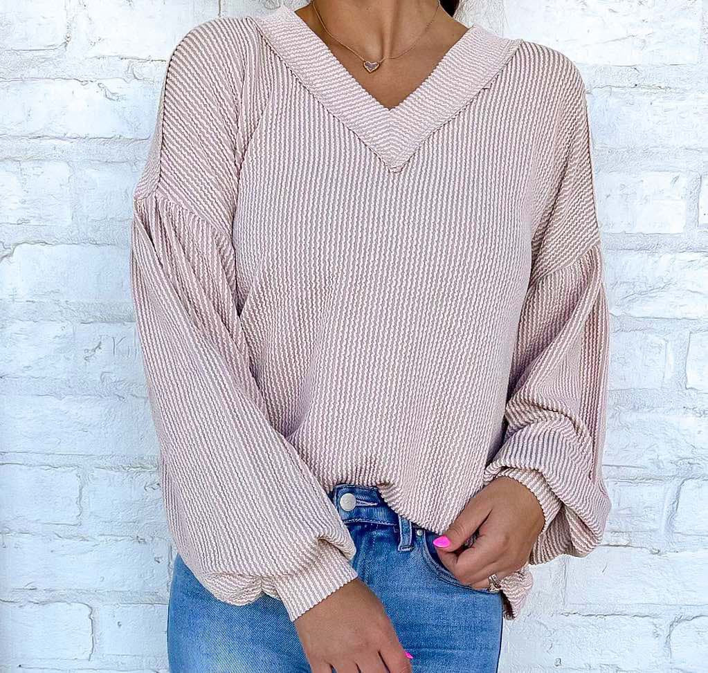 Groove And Move Beige Longsleeve Top