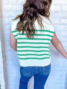 Keep The Same Green Stripe Top