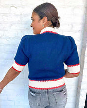 Load image into Gallery viewer, THML Nautical Vibes Navy Top