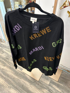 Top Of The Float Mardi Gras Black Pullover