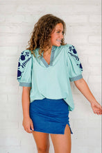 Load image into Gallery viewer, Feel The Warmth Blue Top