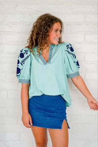 Feel The Warmth Blue Top