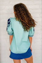 Load image into Gallery viewer, Feel The Warmth Blue Top