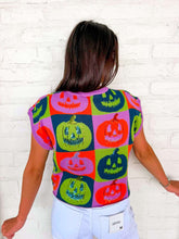 Load image into Gallery viewer, Queen Of Sparkles Multi Checkered Pumpkin Knit Top