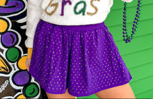 Load image into Gallery viewer, Purple Multi Rhinestone Swing Shorts