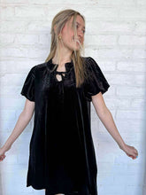 Load image into Gallery viewer, Upon Request Black Velvet Dress