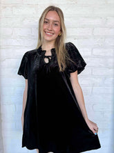 Load image into Gallery viewer, Upon Request Black Velvet Dress