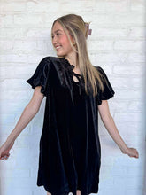 Load image into Gallery viewer, Upon Request Black Velvet Dress