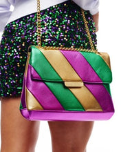 Load image into Gallery viewer, Mardi Gras Stripe Metallic Purse