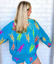 Load image into Gallery viewer, Queen Of Sparkles Teal Neon Crawfish Shorts