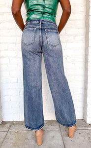 The Moment Low Rise Wide Leg Medium Denim Jean