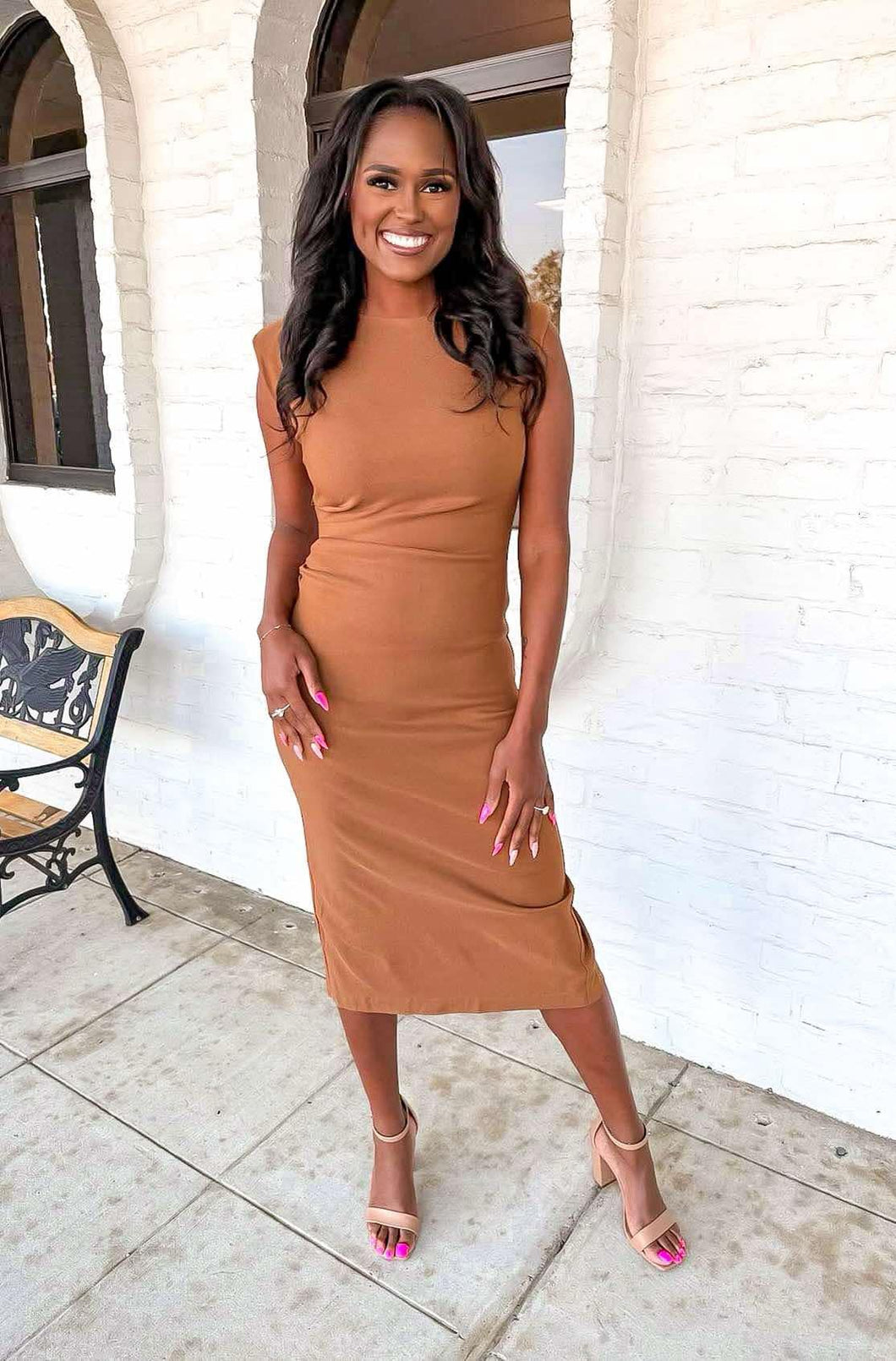 Classy And Sassy Dress Camel