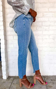 Fearlessly In Love High Rise Straight Medium Denim Jean