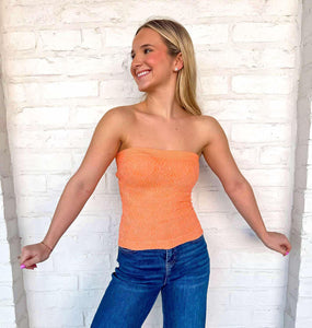 Essential Love Orange Tube Top