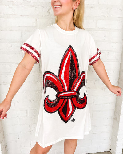 Queen Of Sparkles ULL Oversized Mascot Tee Dress