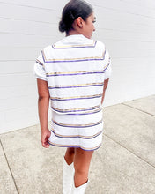 Load image into Gallery viewer, Jordan Amanda Purple And Gold White Stripe ***TOP***