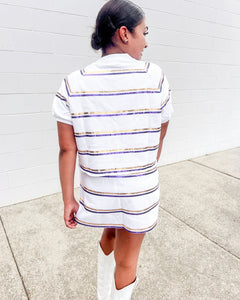 Jordan Amanda Purple And Gold White Stripe ***TOP***
