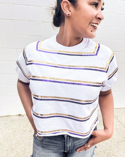 Jordan Amanda Purple And Gold White Stripe ***TOP***