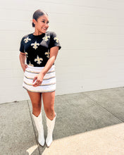 Load image into Gallery viewer, Jordan Amanda Black And Gold White Stripe ***SKORT***