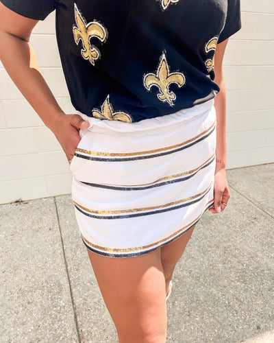 Jordan Amanda Black And Gold White Stripe ***SKORT***