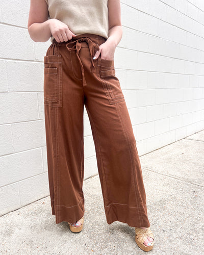 Want To Go Walnut Tie Pants