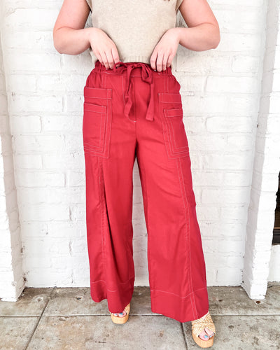 Want To Go Red Tie Pants
