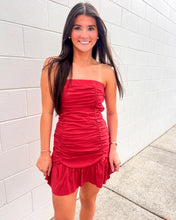 Load image into Gallery viewer, Ready To Leave Red Strapless Dress