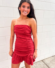 Load image into Gallery viewer, Season Of Football Red Smocked Romper