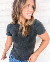 Load image into Gallery viewer, Moving Away Charcoal Knit Tee
