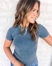 Load image into Gallery viewer, Moving Away Blue Knit Tee