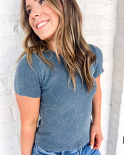 Load image into Gallery viewer, Moving Away Blue Knit Tee