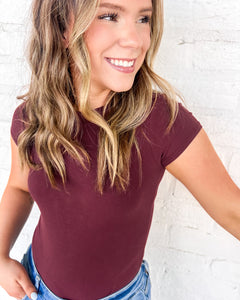 Simply Yours Burgundy Bodysuit Top