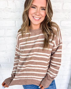 In My Head Taupe Long Sleeve Top