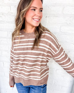 In My Head Taupe Long Sleeve Top