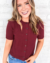 Load image into Gallery viewer, Turning Pages Burgundy Top