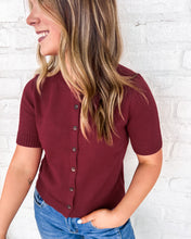 Load image into Gallery viewer, Turning Pages Burgundy Top