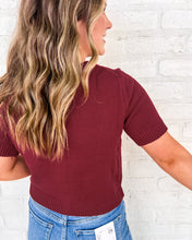 Load image into Gallery viewer, Turning Pages Burgundy Top