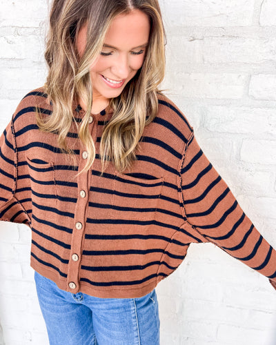 Believe Your Heart Brown Long-sleeve Cardigan