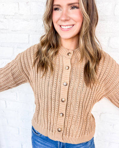 Feel Better Khaki Cardigan Top
