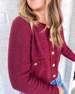 Deep In My Heart Burgundy Top